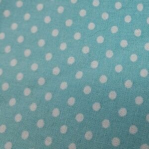 Polka Dot Fabric Aqua Blue White Cotton Material‎ Sewing Quilting 3/4 Yard